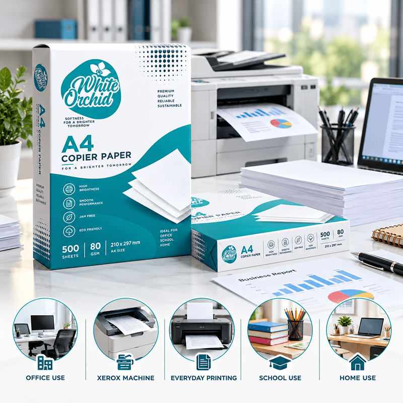 Application of A4 Copy Paper 80 GSM in hotels, restaurants and offices - White Orchid