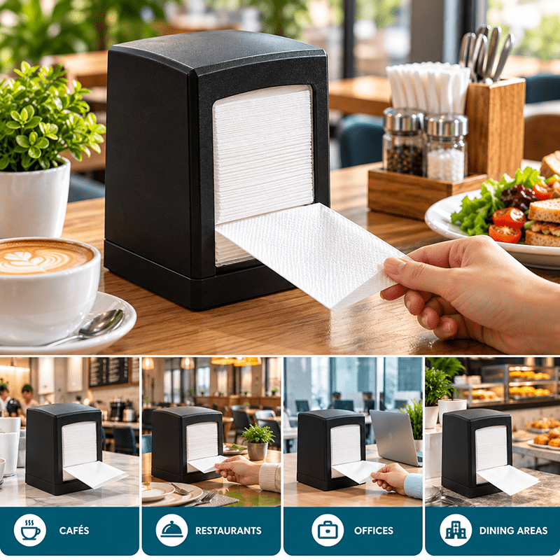 Application of L-Fold Tissue (Table Tissue) in hotels, restaurants and offices - White Orchid