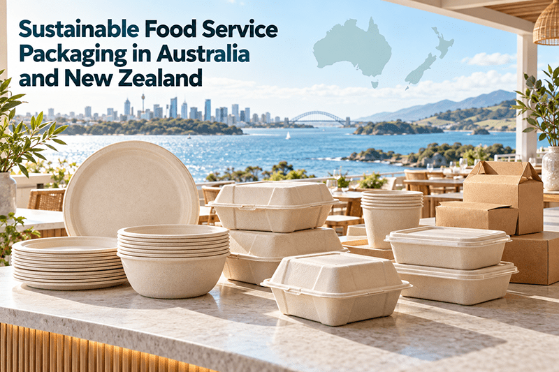 Sustainable food service packaging in Australia and New Zealand cafes