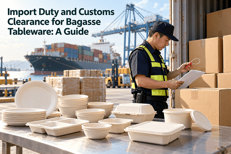 Customs clearance of bagasse tableware cartons at an import port