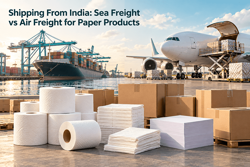 Shipping from India sea freight container and air freight for paper products