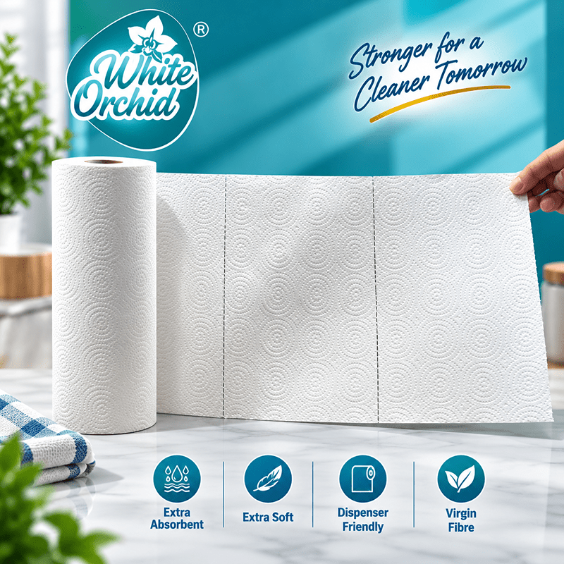 Comfort Paper Towel manufacturer and exporter in Ahmedabad India - White Orchid pack view