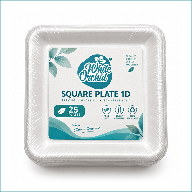 Manufacturer Exporter of Bagasse Square Plate 1D Tray in Ahmedabad - India